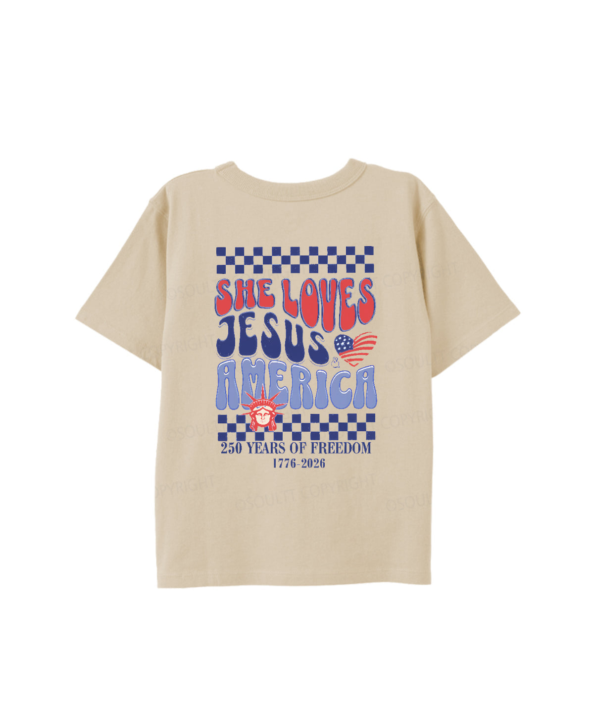 Kids She Loves Jesus And America Double Sided Cotton Christian T-shirt