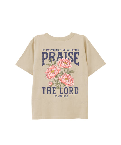 Kids Praise The Lord Double Sided Cotton Christian T-shirt