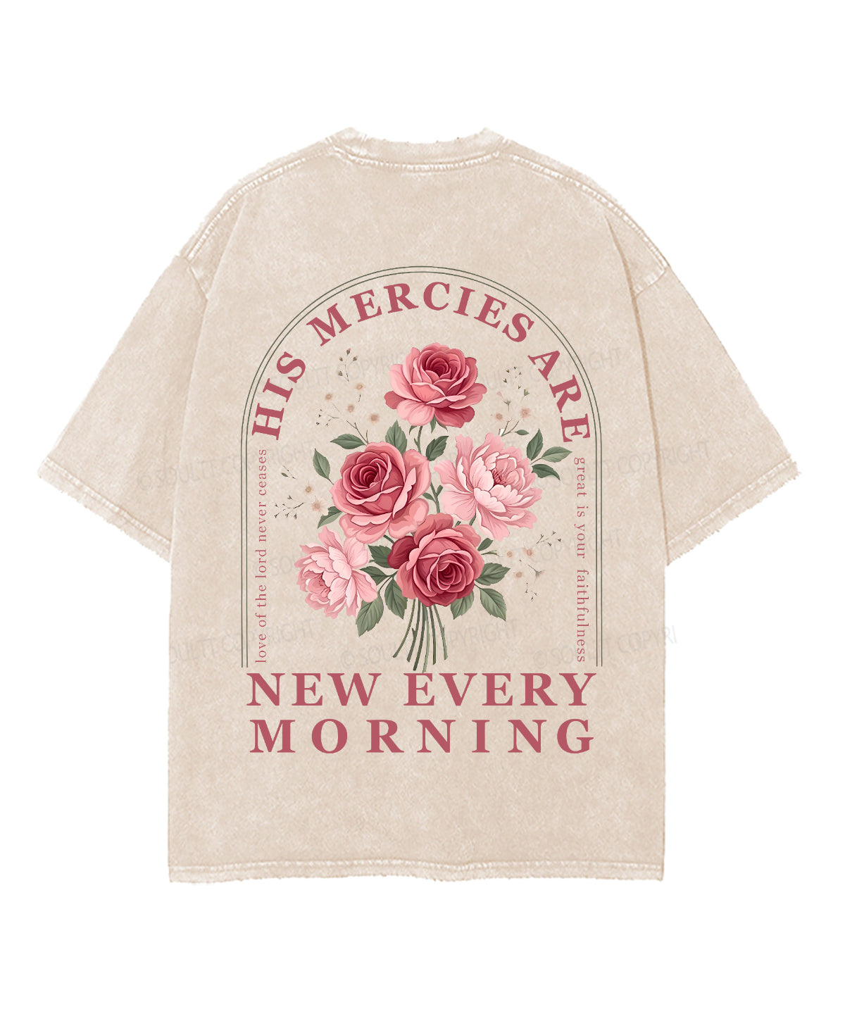 His Mercies Are New Every Morning Double Sided Unisex Washed Christian T-shirt