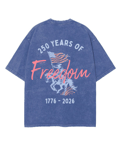250 Years America Anniversary Double Sided Unisex Washed Christian T-shirt