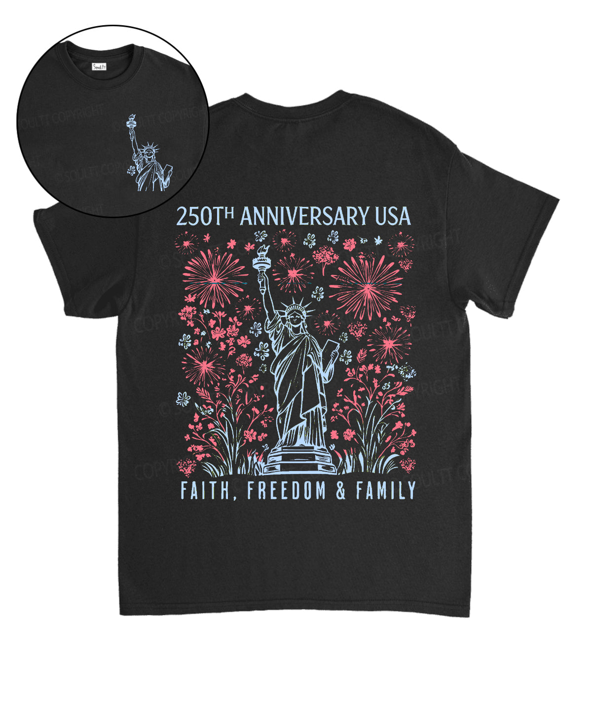 250 Years America Anniversary Double Sided Unisex Cotton Christian T-Shirt