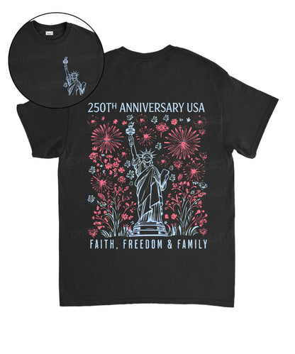 250 Years America Anniversary Double Sided Unisex Cotton Christian T-Shirt