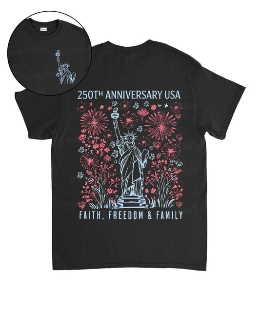 250 Years America Anniversary Double Sided Unisex Cotton Christian T-Shirt