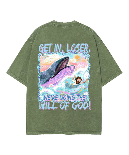 We're Doing The Will Of God Double Sided Unisex Washed Christian T-shirt