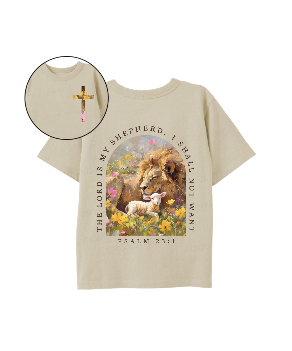 Kids The Lord Is My Shepherd Double Sided Cotton Christian T-shirt