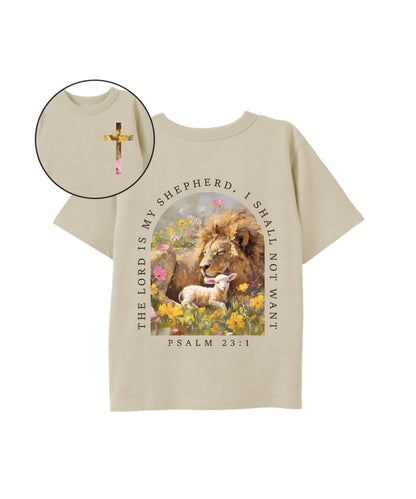 Kids The Lord Is My Shepherd Double Sided Cotton Christian T-shirt