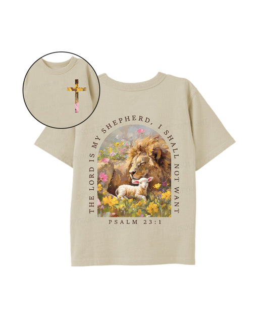 Kids The Lord Is My Shepherd Double Sided Cotton Christian T-shirt