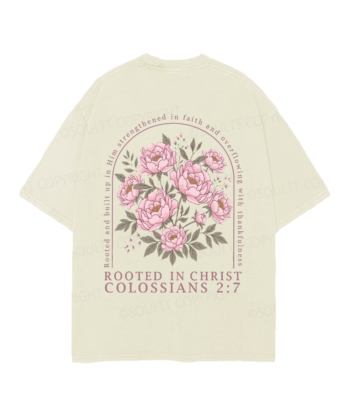 Rooted In Christ Double Sided Unisex Christian Washed T-Shirt & Shorts