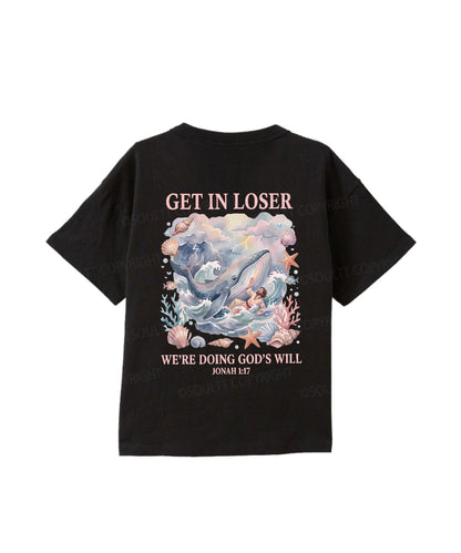 Kids We're Doing God's Will Double Sided Cotton Christian T-shirt