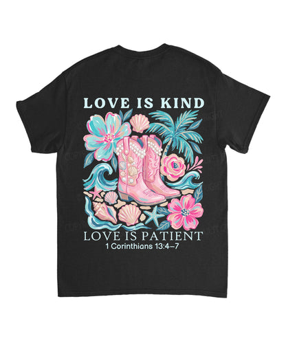 Love Is Kind Double Sided Unisex Cotton Christian T-Shirt
