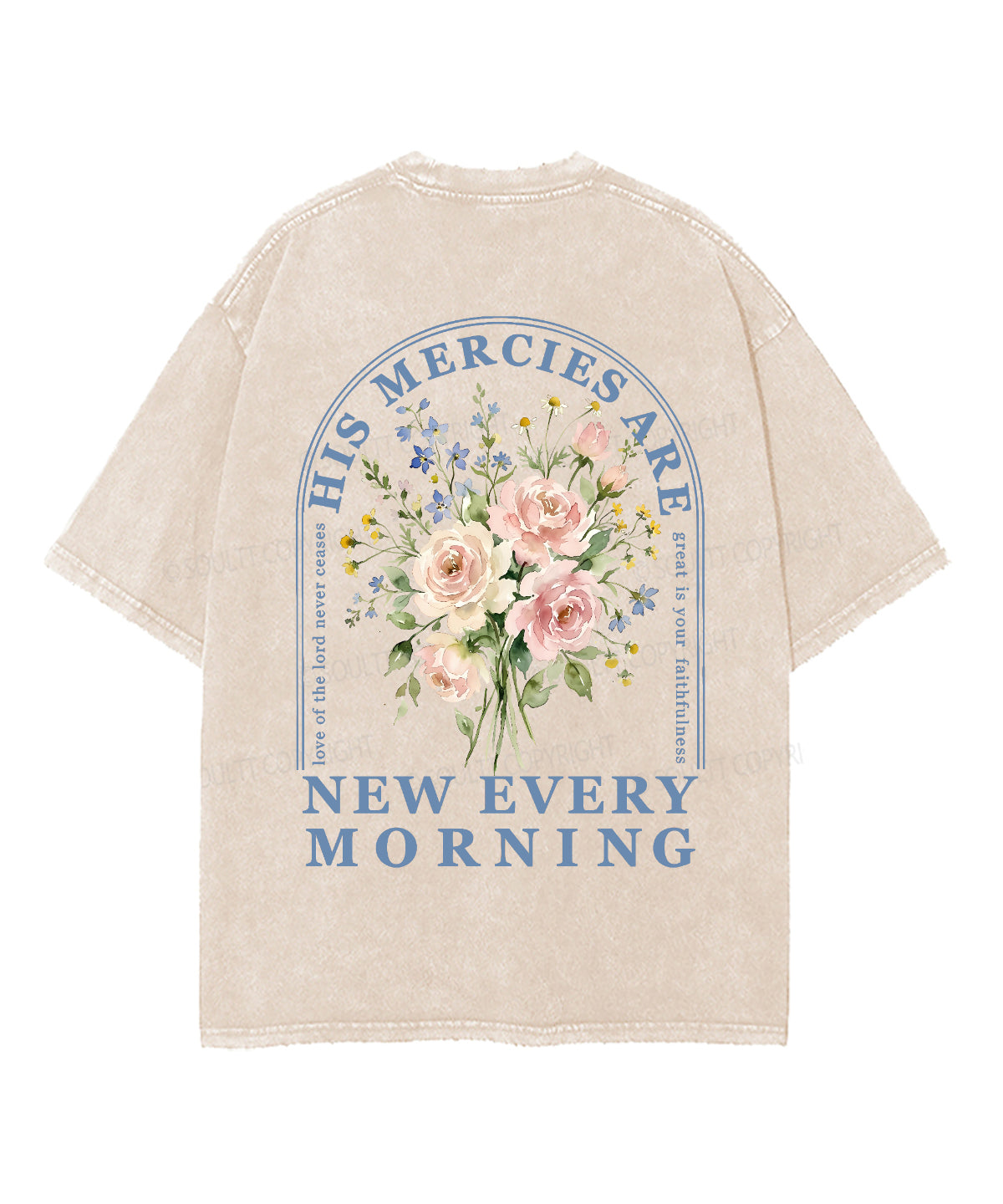 His Mercies Are New Every Morning Double Sided Unisex Washed Christian T-shirt