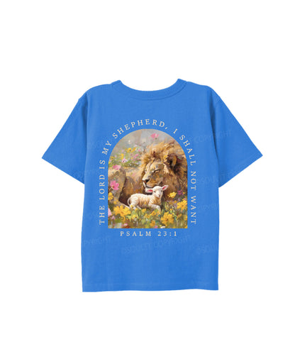 Kids The Lord Is My Shepherd Double Sided Cotton Christian T-shirt