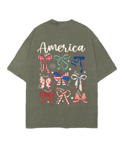 America Double Sided Unisex Christian Washed T-Shirt & Shorts