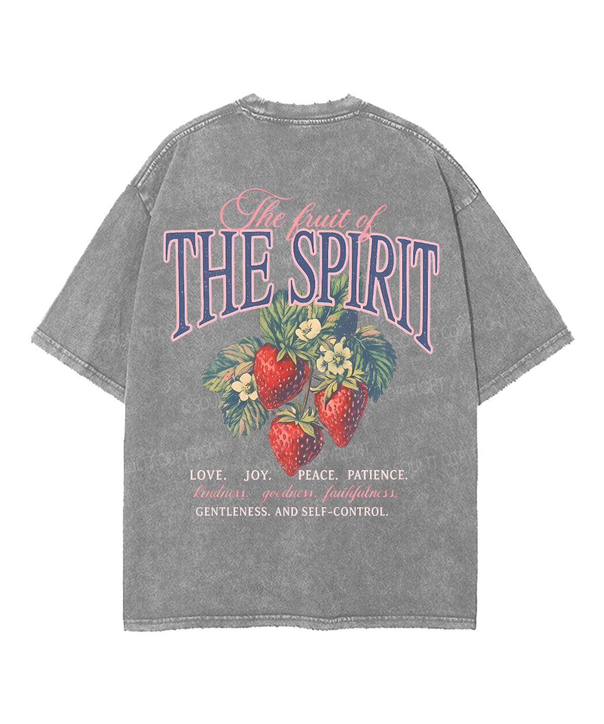 Fruit Of The Spirit Double Sided Unisex Washed Christian T-shirt