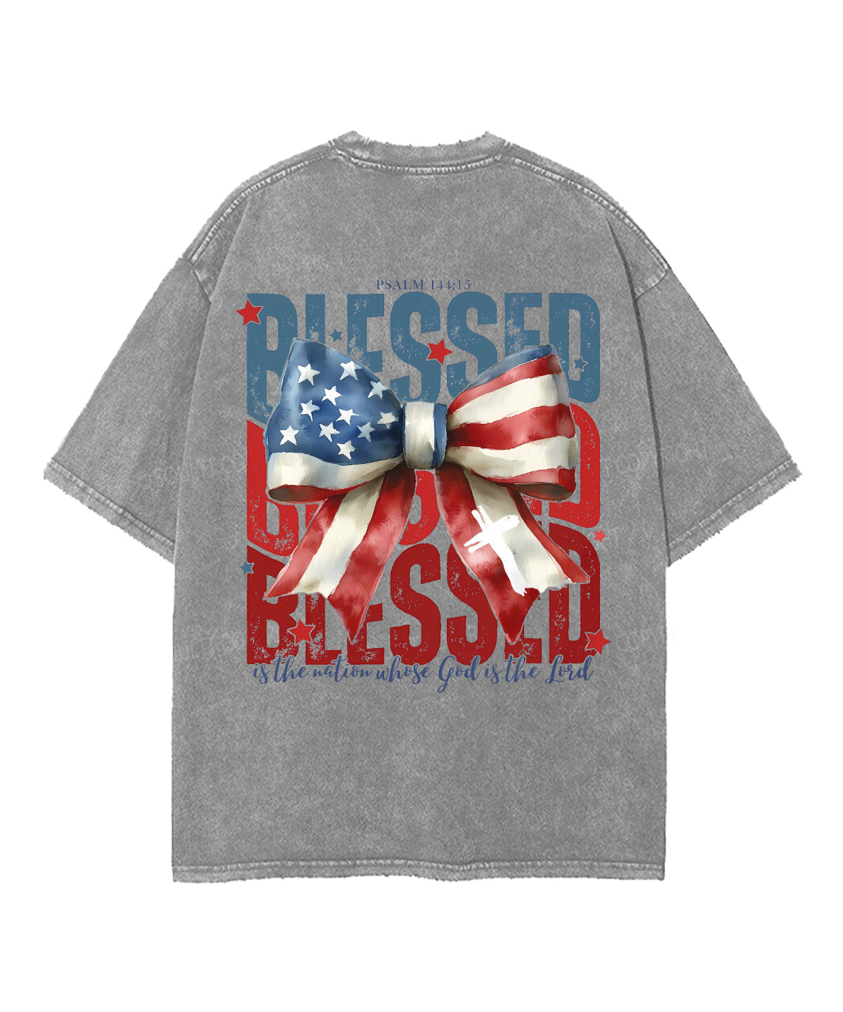 Blessed Is The Nation Whose God Is The Lord Unisex Washed Christian T-shirt