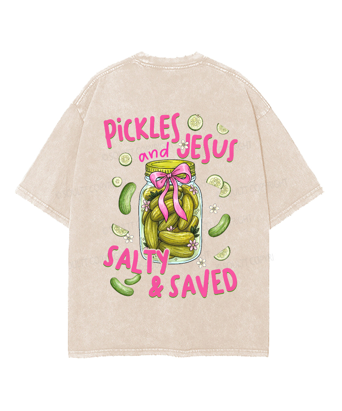 Salty & Saved Double Sided Unisex Washed Christian T-shirt