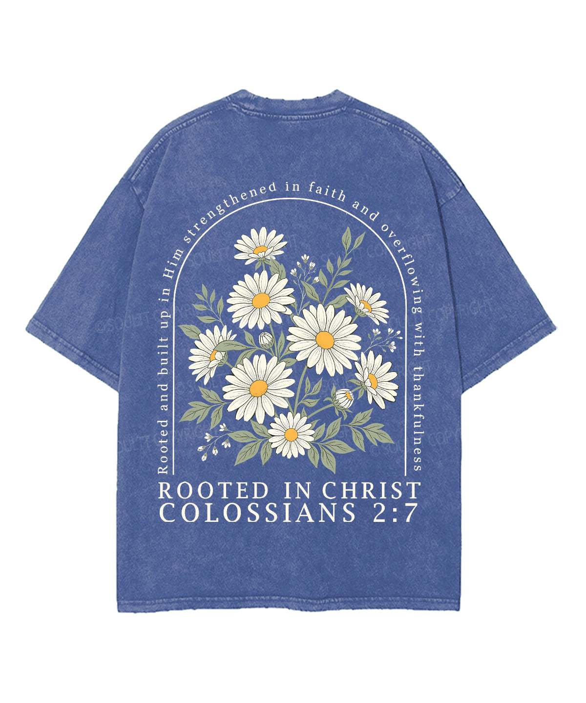 Rooted In Christ Double Sided Unisex Washed Christian T-shirt