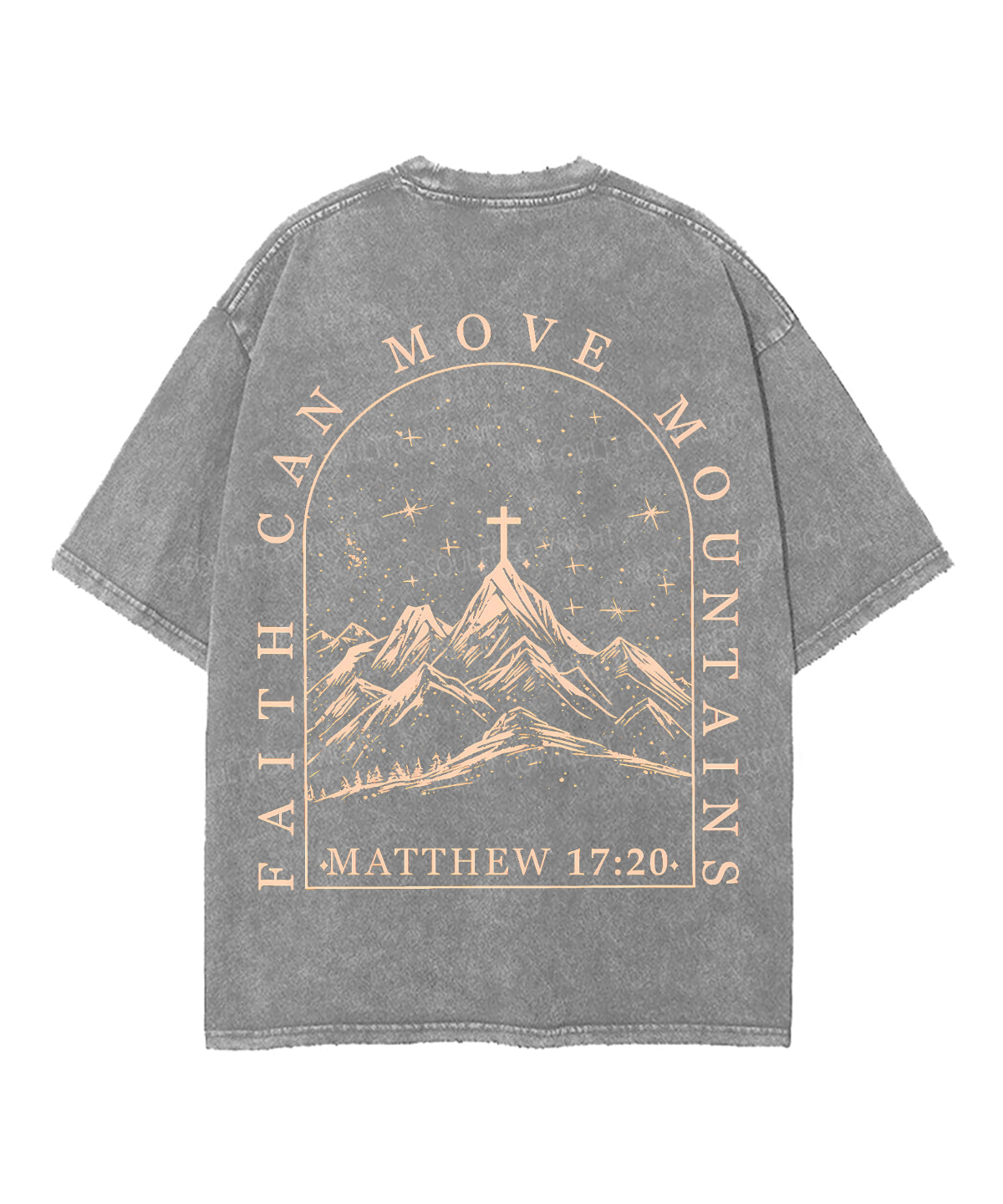Faith Can Move Mountains Double Sided Unisex Washed Christian T-shirt