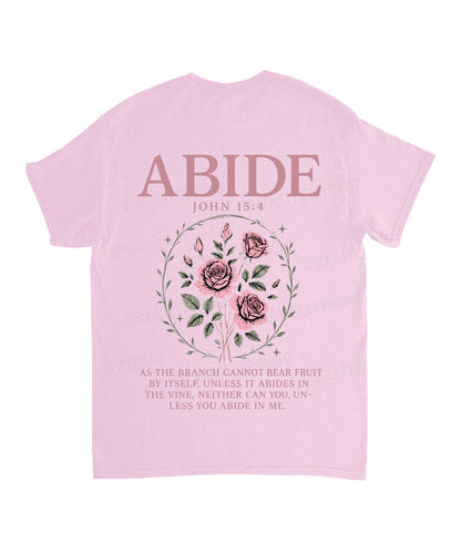 Abide Double Sided Unisex Cotton Christian T-Shirt