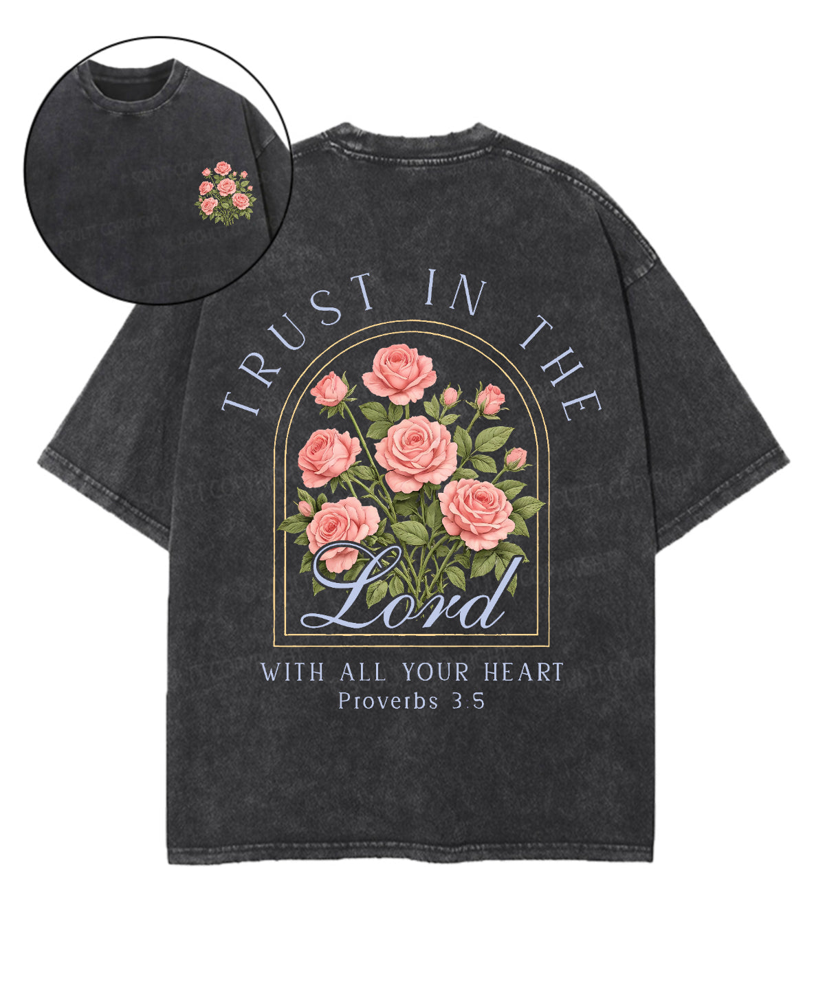 Trust In The Lord Double Sided Unisex Washed Christian T-shirt