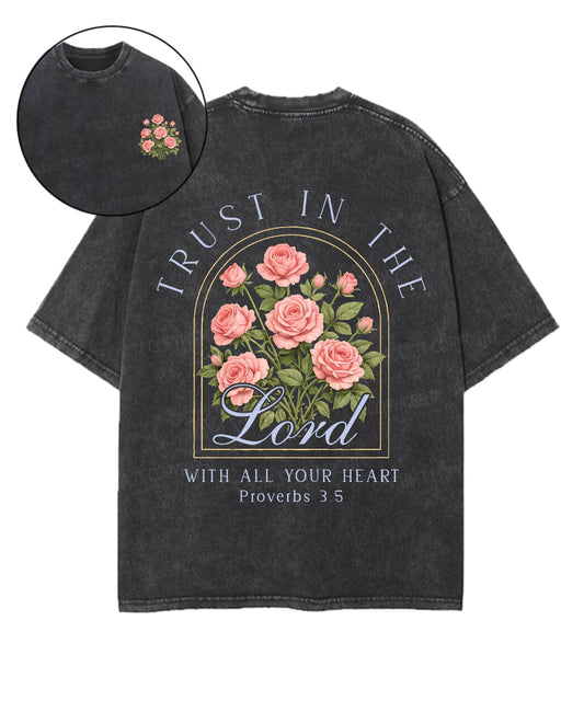 Trust In The Lord Double Sided Unisex Washed Christian T-shirt
