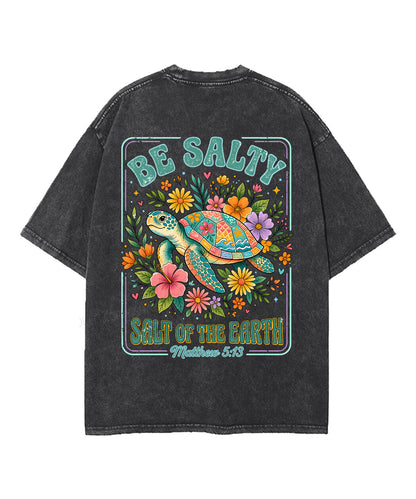 Salt Of The Earth Double Sided Unisex Washed Christian T-shirt