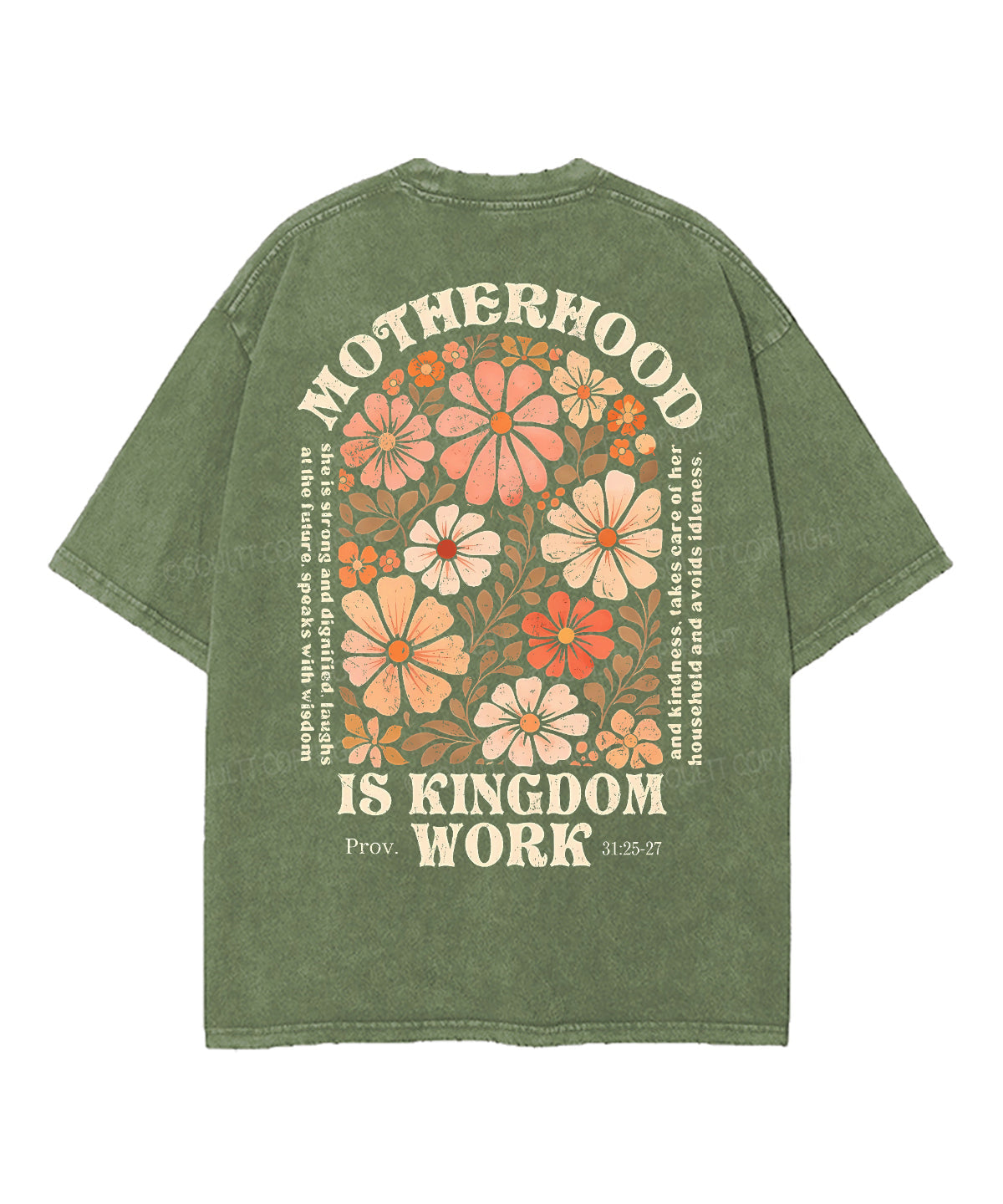 Motherhood Is Kingdom Work Double Sided Unisex Washed Christian T-shirt