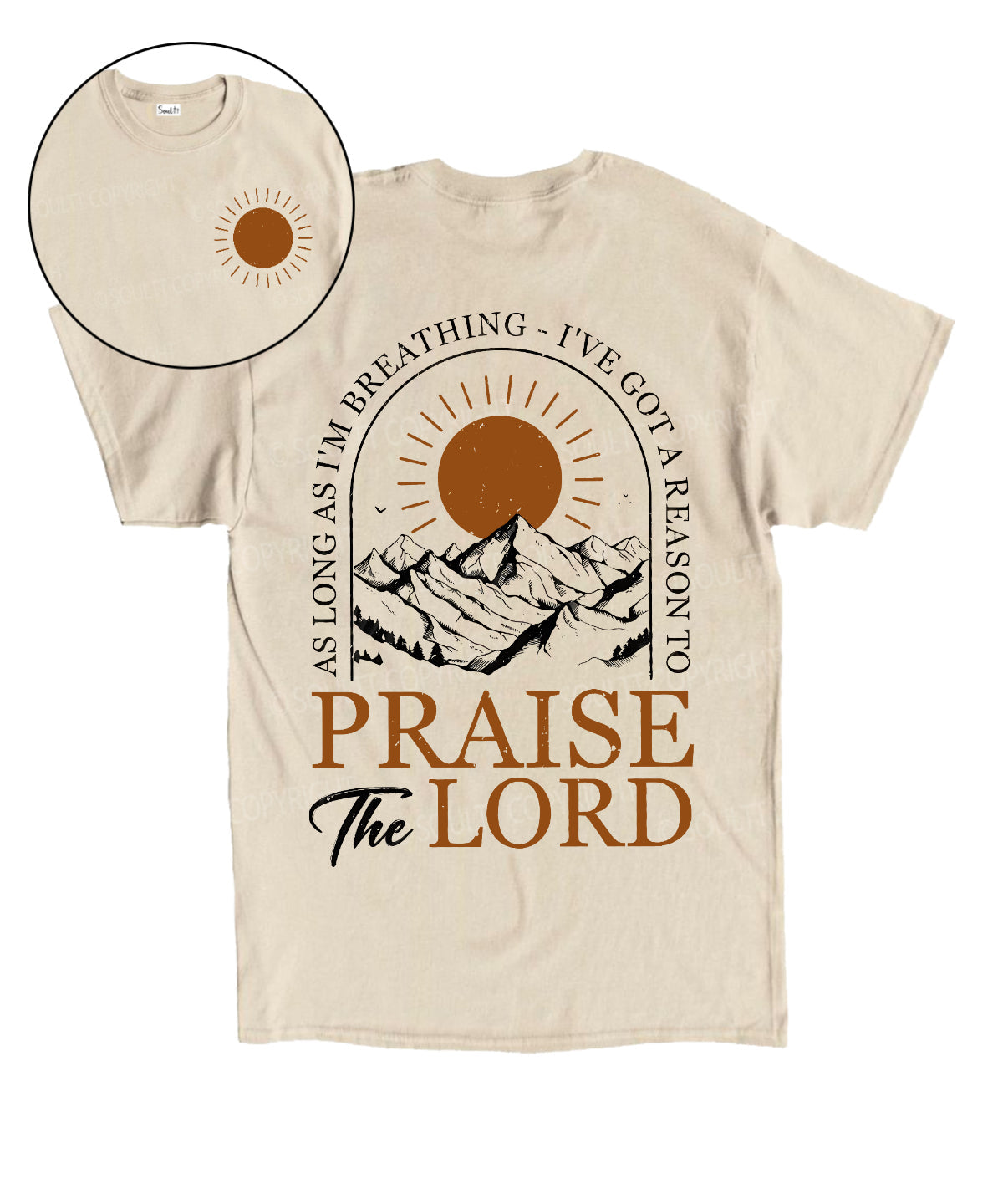 Praise The Lord Double Sided Unisex Cotton Christian T-Shirt