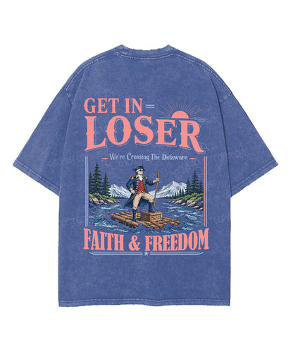 Faith & Freedom Double Sided Unisex Washed Christian T-shirt