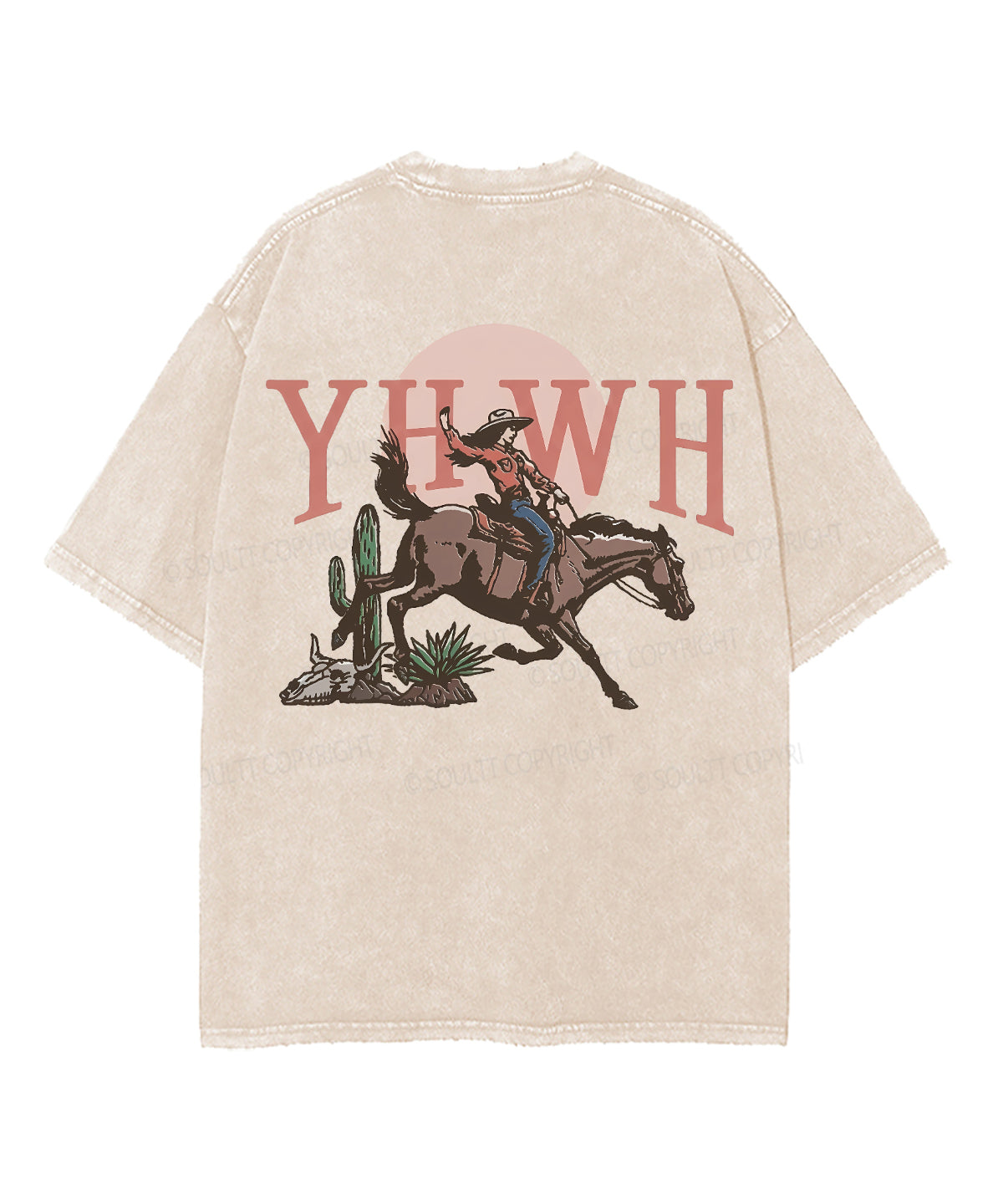 YHWH Double Sided Unisex Washed Christian T-shirt