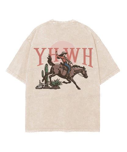 YHWH Double Sided Unisex Washed Christian T-shirt