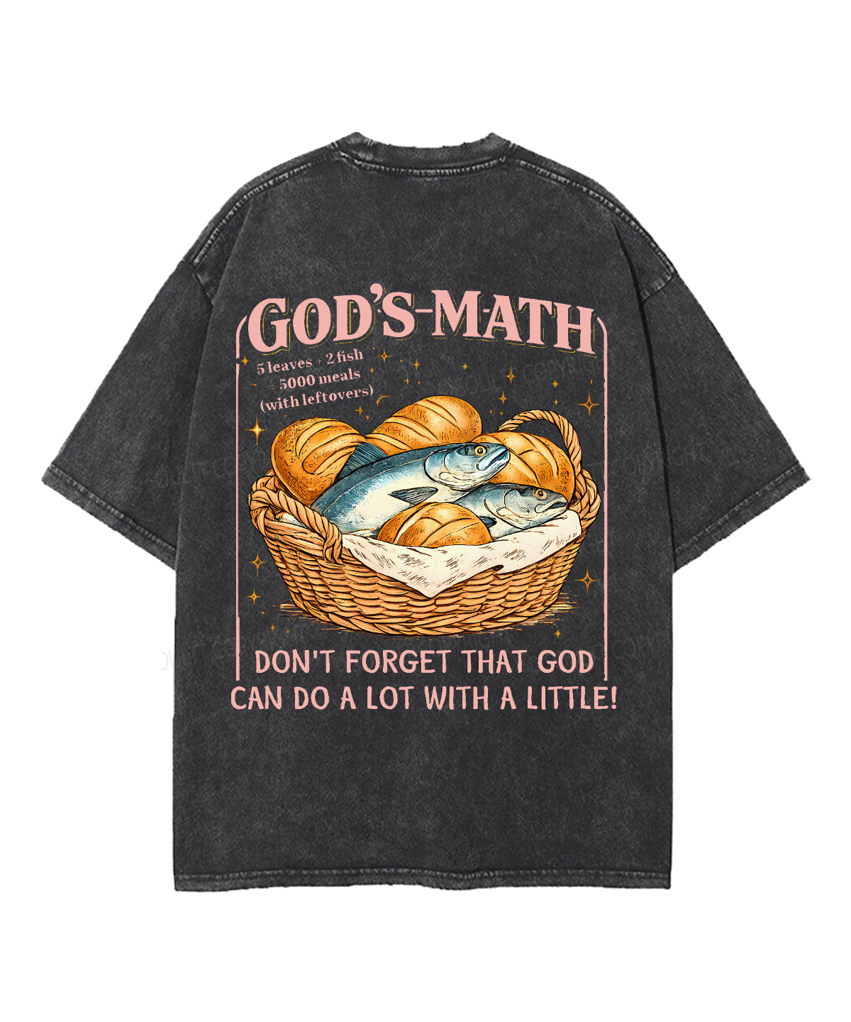 God Can Do A Lot With Little Double Sided Unisex Washed Christian T-shirt