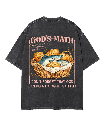 God Can Do A Lot With Little Double Sided Unisex Washed Christian T-shirt
