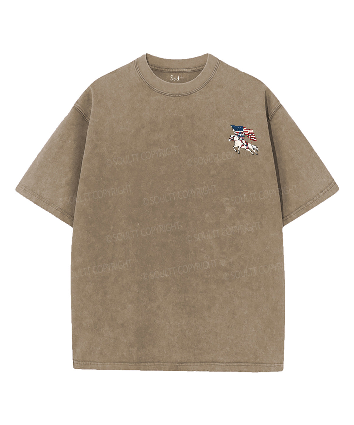 We Love Jesus,And America Too Double Sided Unisex Washed Christian T-shirt
