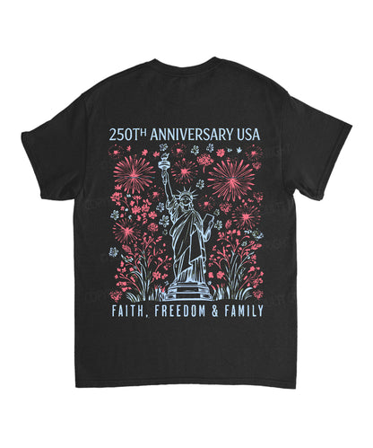 250 Years America Anniversary Double Sided Unisex Cotton Christian T-Shirt
