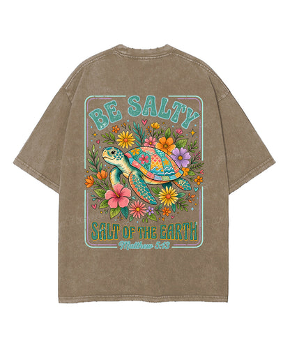Salt Of The Earth Double Sided Unisex Washed Christian T-shirt