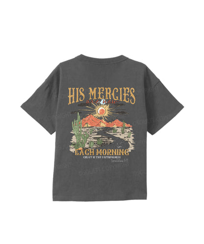 Kids His Mercies Are New Double Sided Cotton Christian T-shirt