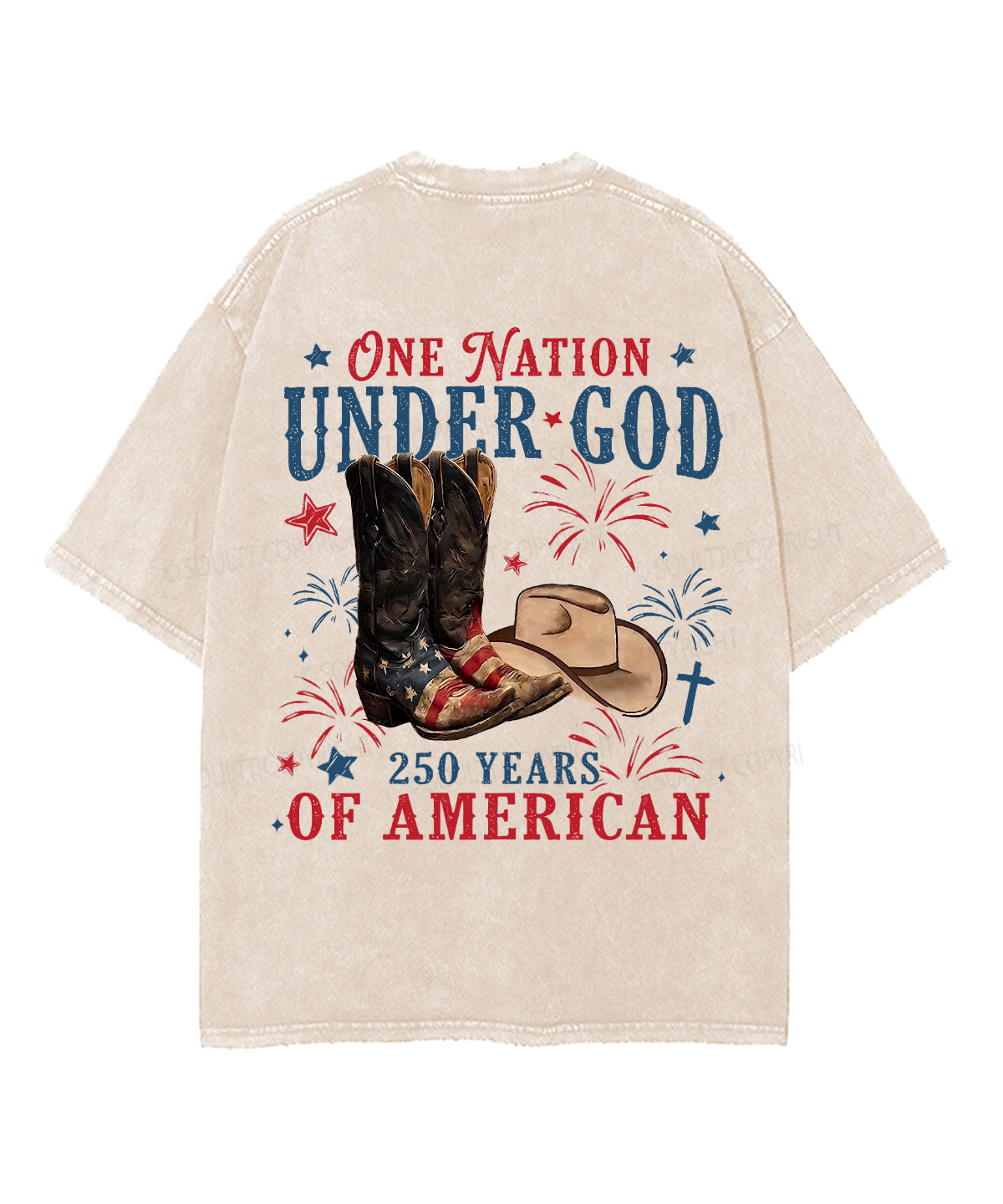 250 Years America Anniversary Double Sided Unisex Washed Christian T-shirt