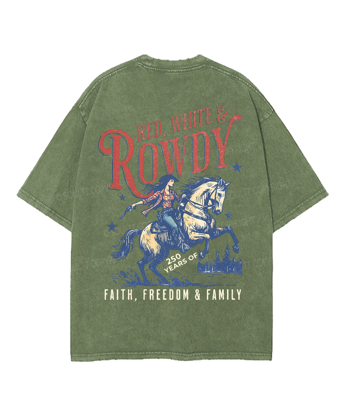 250 Years America Anniversary Double Sided Unisex Washed Christian T-shirt