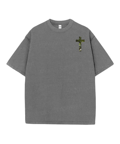 Rooted In Christ Double Sided Unisex Christian Washed T-Shirt & Shorts