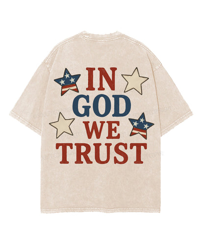 In God We Trust Double Sided Unisex Washed Christian T-shirt