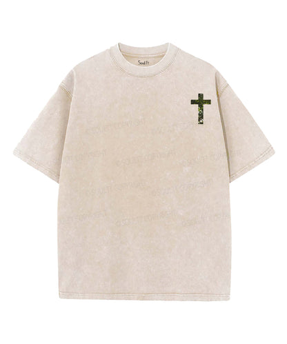 Rooted In Christ Double Sided Unisex Washed Christian T-shirt