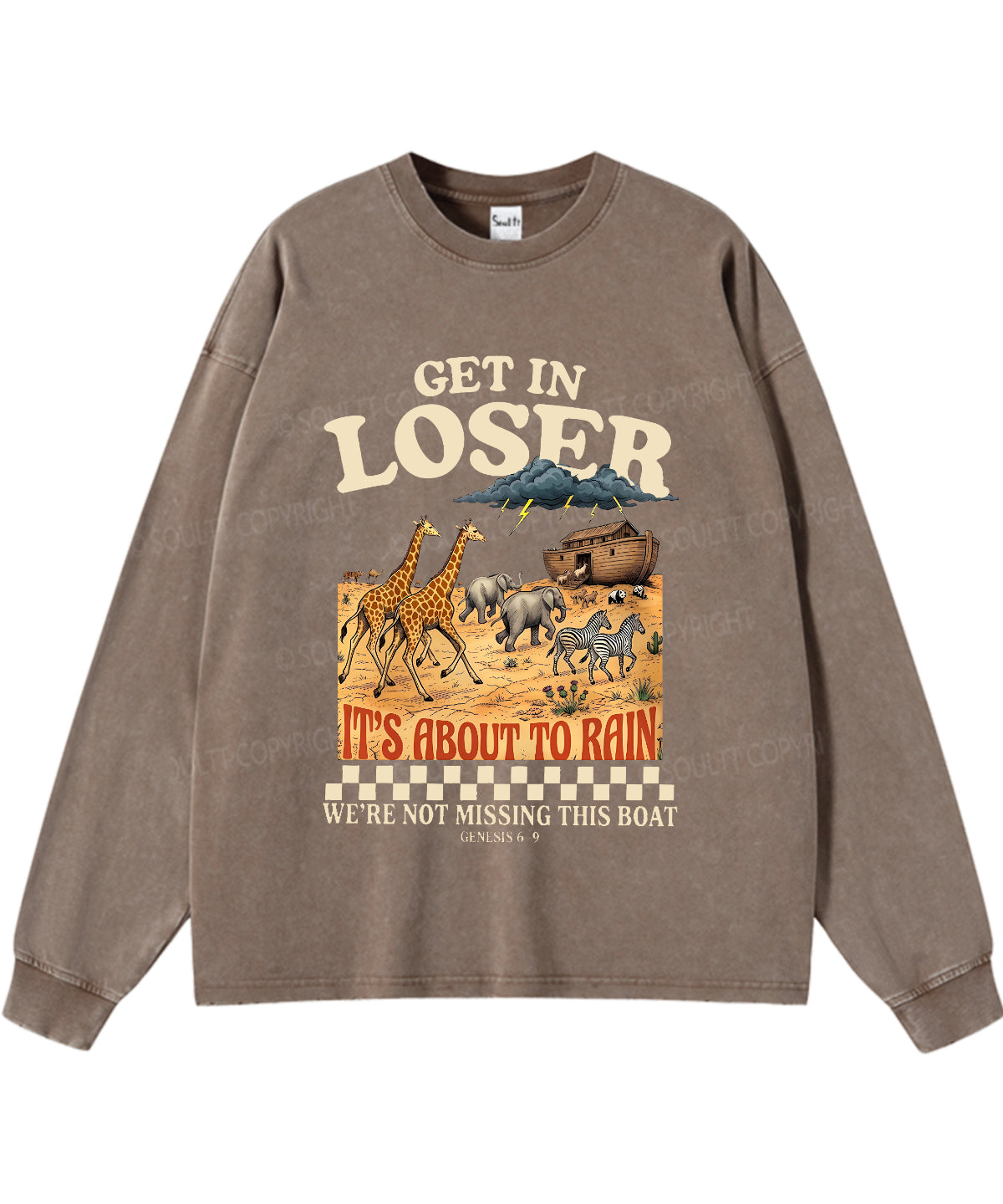 It's About To Rain We're Not Missing This Boat Washed Christian Long-sleeve T-shirt