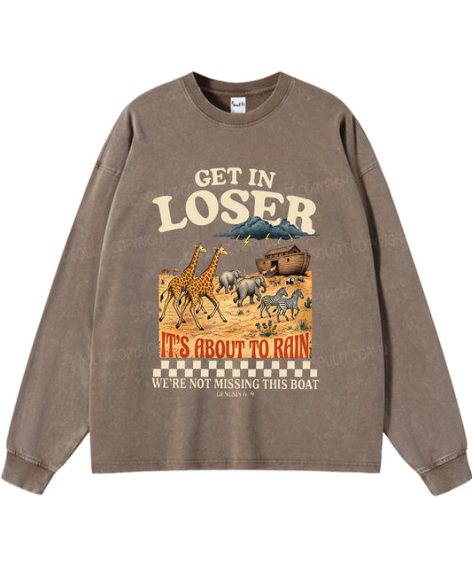 It's About To Rain We're Not Missing This Boat Washed Christian Long-sleeve T-shirt