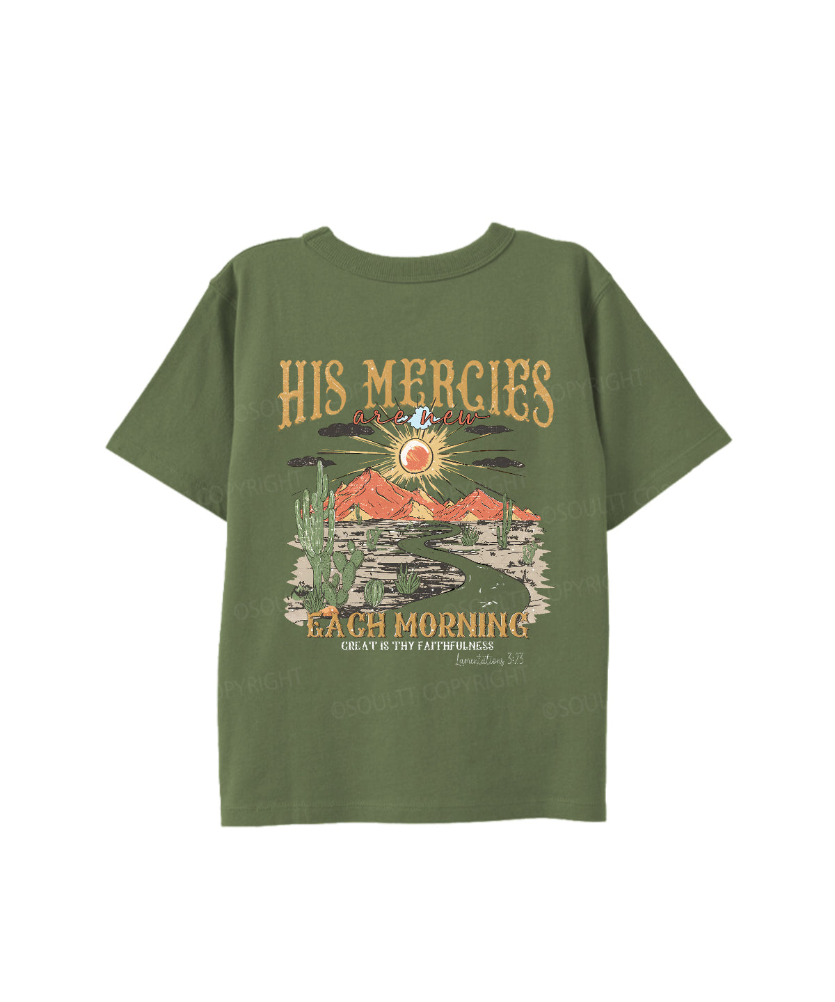Kids His Mercies Are New Double Sided Cotton Christian T-shirt