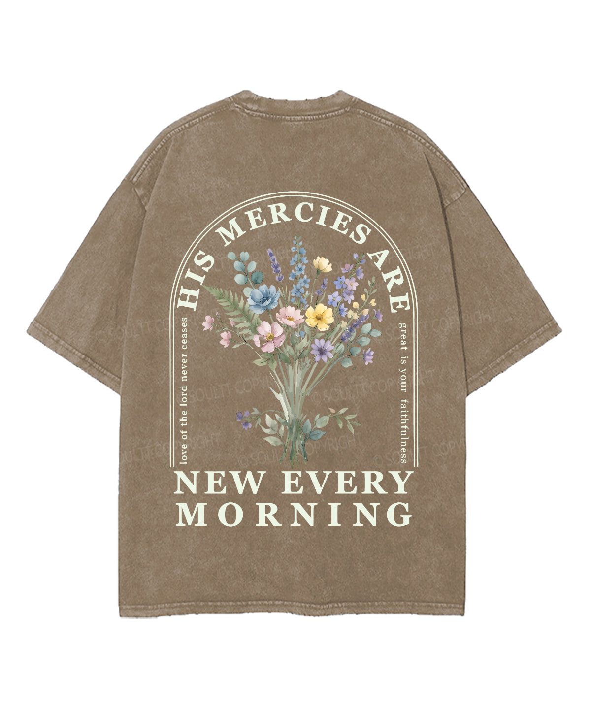 His Mercies Are New Every Morning Double Sided Unisex Washed Christian T-shirt
