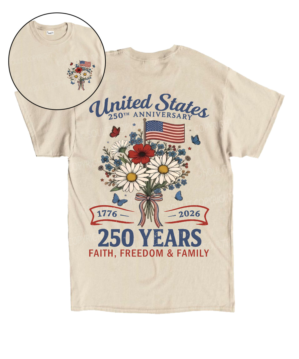Faith Freedom Double Sided Unisex Cotton Christian T-Shirt