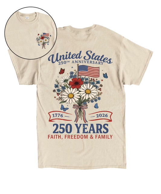 Faith Freedom Double Sided Unisex Cotton Christian T-Shirt