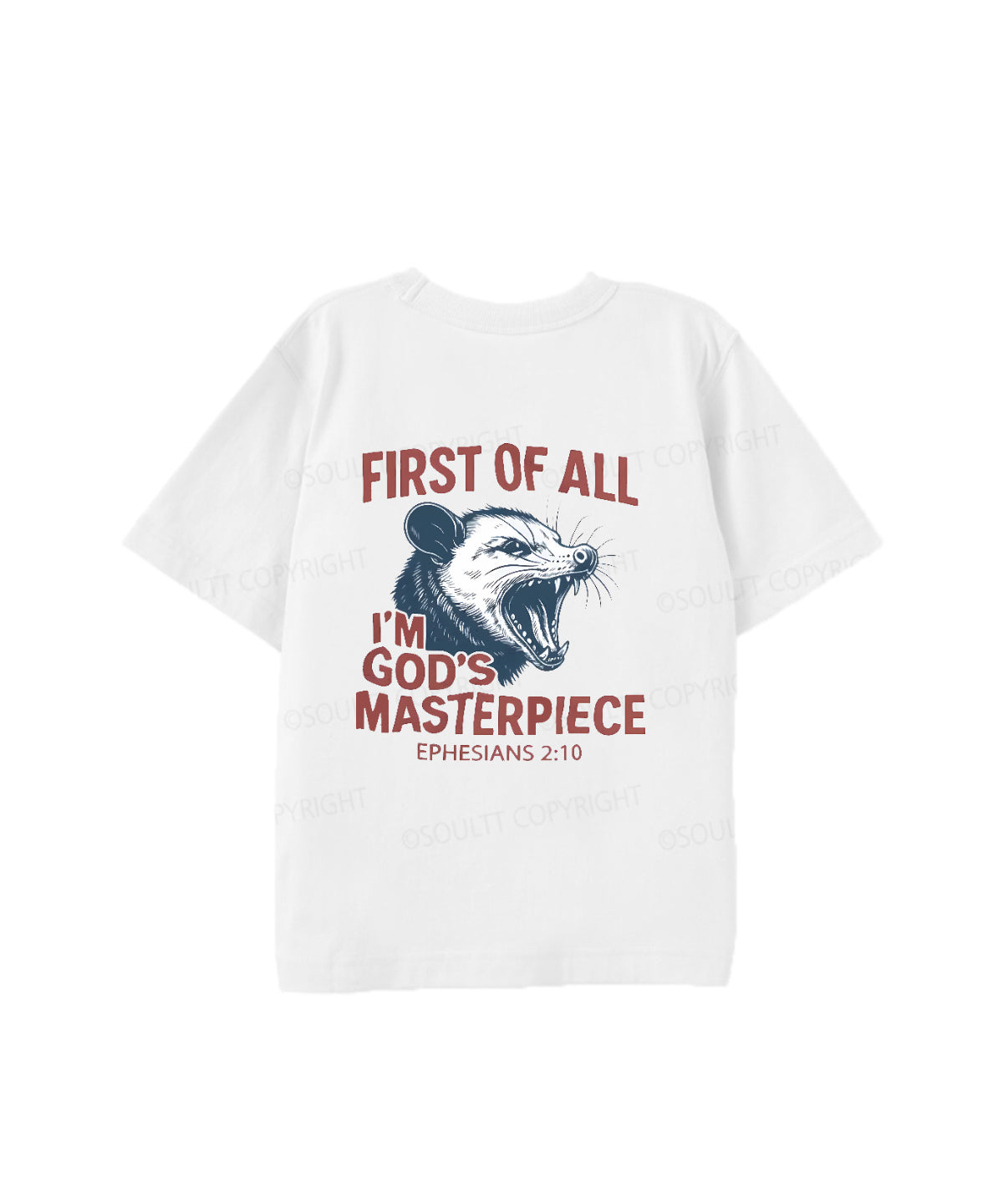 Kids First Of All I'm God's Masterpiece Double Sided Cotton Christian T-shirt