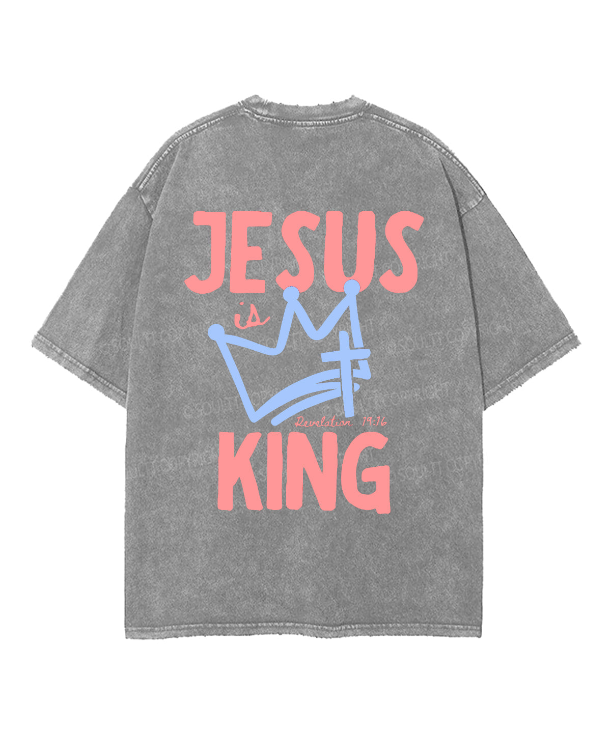 Jesus Is King Double Sided Unisex Washed Christian T-shirt